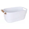 Plastic basket with wooden handle PM