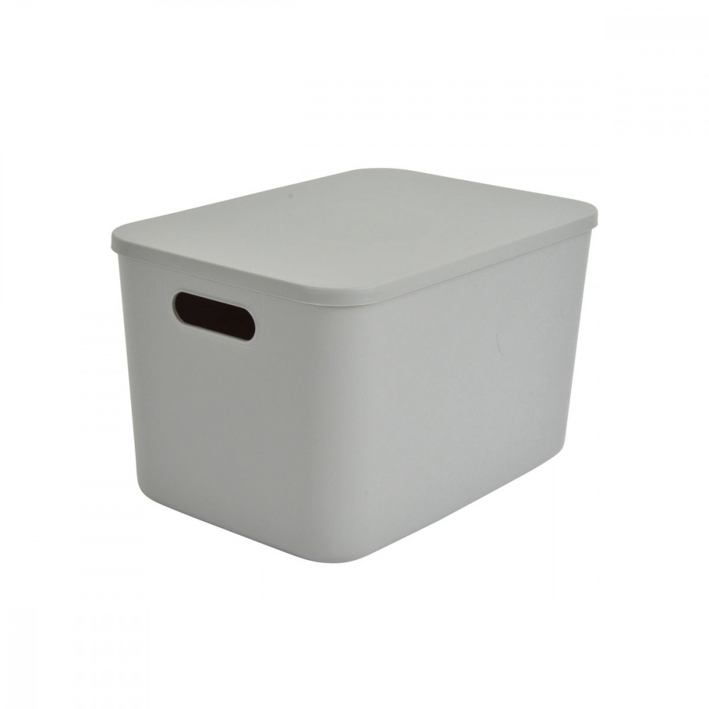 BOITE GRIS + COUV 15,5L 35x25xH.21,5CM P