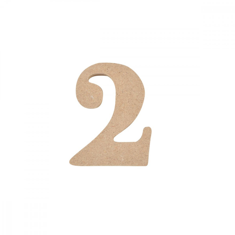 CHIFFRE MEDIUM "2" A DECORER H5CM