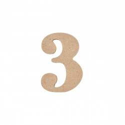 CHIFFRE MEDIUM "3" A DECORER H5CM