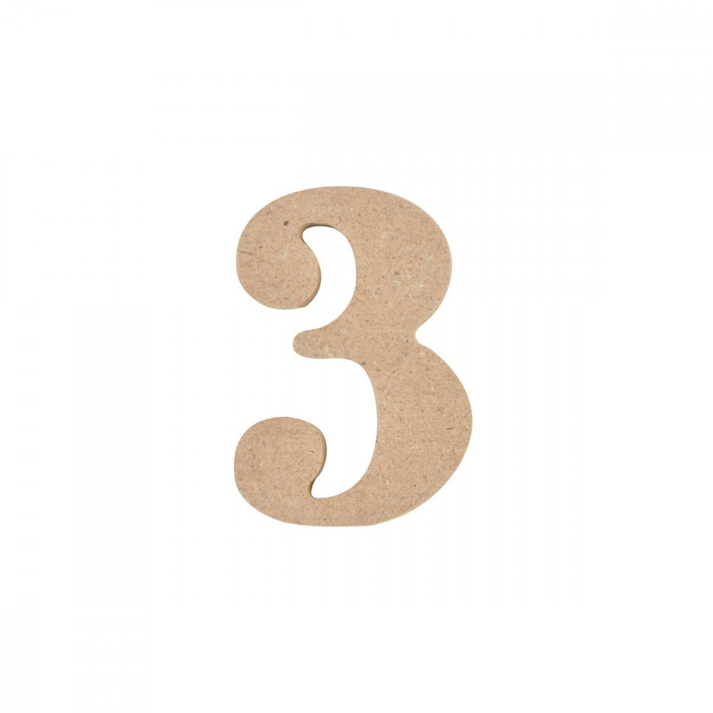 CHIFFRE MEDIUM "3" A DECORER H5CM