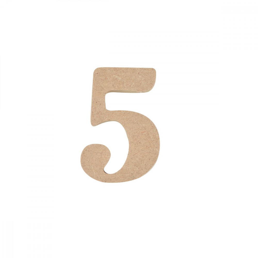 CHIFFRE MEDIUM "5" A DECORER H5CM