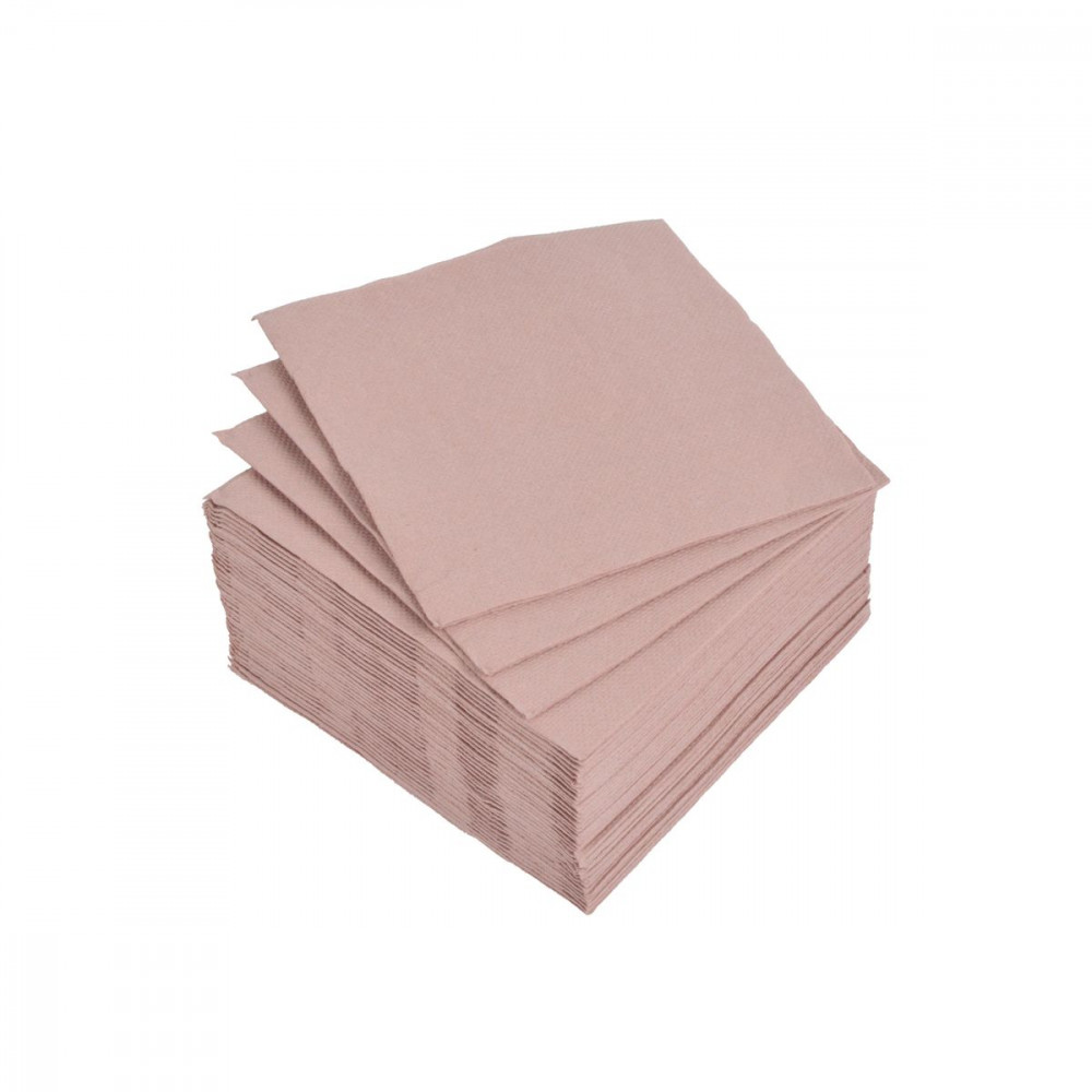 SERVIETTES COCKTAIL BLUSH X40 25x25CM