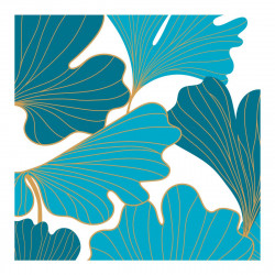 SERVIETTES X20 BLUE GINKGO 33*33CM EN PA