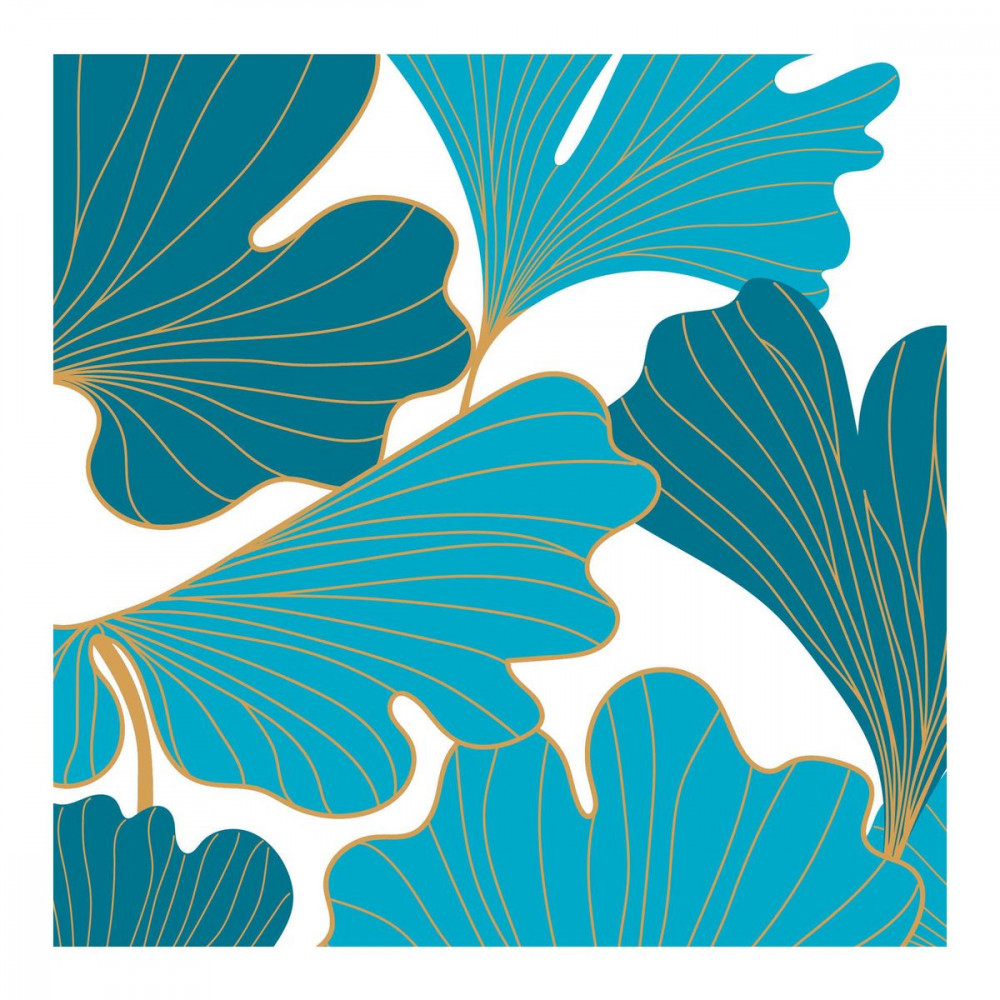 SERVIETTES X20 BLUE GINKGO 33*33CM EN PA