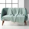 PLAID FRANGES LOUISETTE SAUGE 125x150CM
