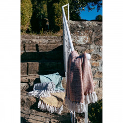 PLAID FRANGES LOUISETTE SAUGE 125x150CM
