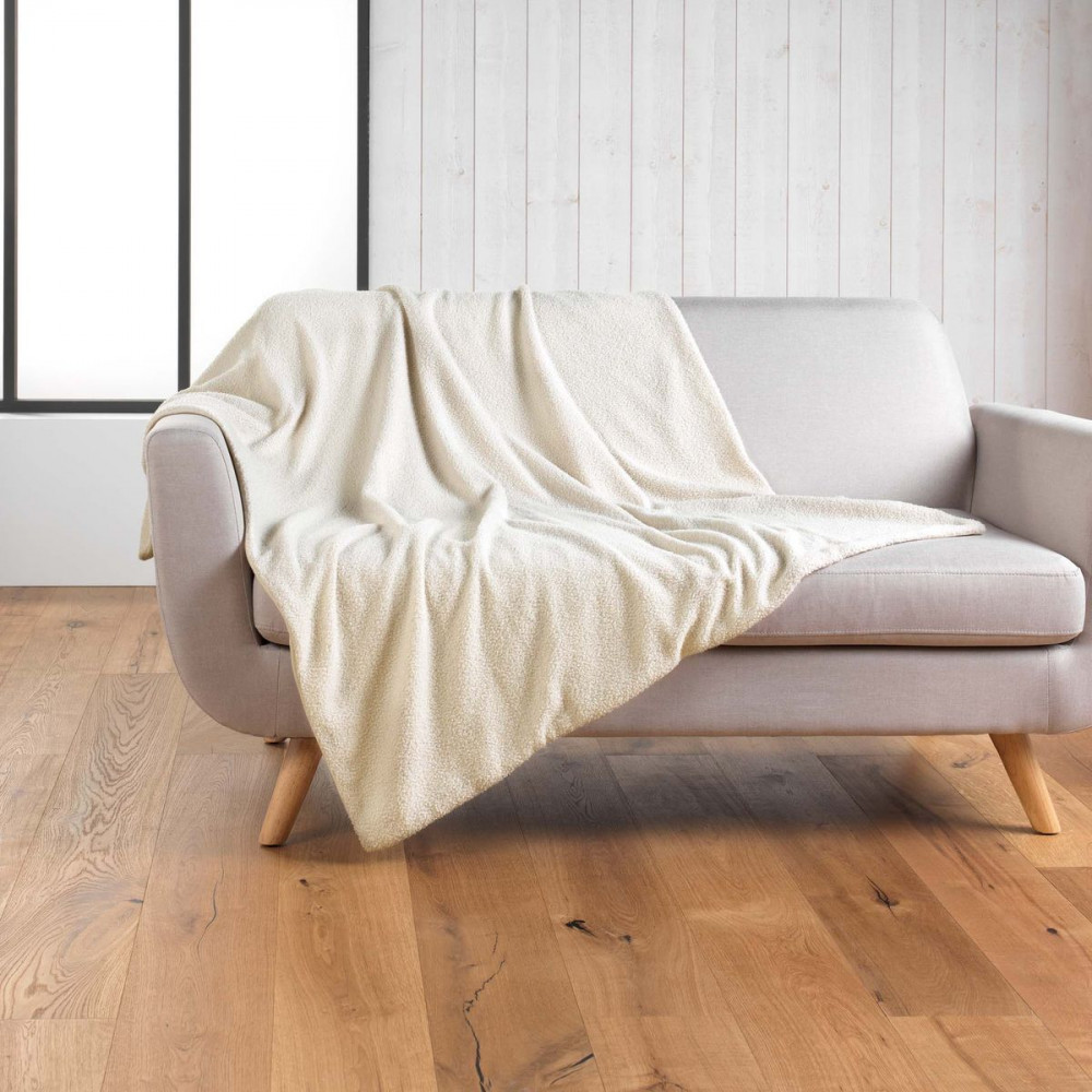 PLAID BOUCLETTE WOOLY NATUREL 125x150CM