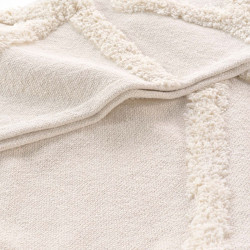 PLAID TUFTE ATHENA NATUREL FRANGES 125x1
