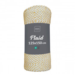 PLAID FRANGES LOUISETTE JAUNE 125x150CM