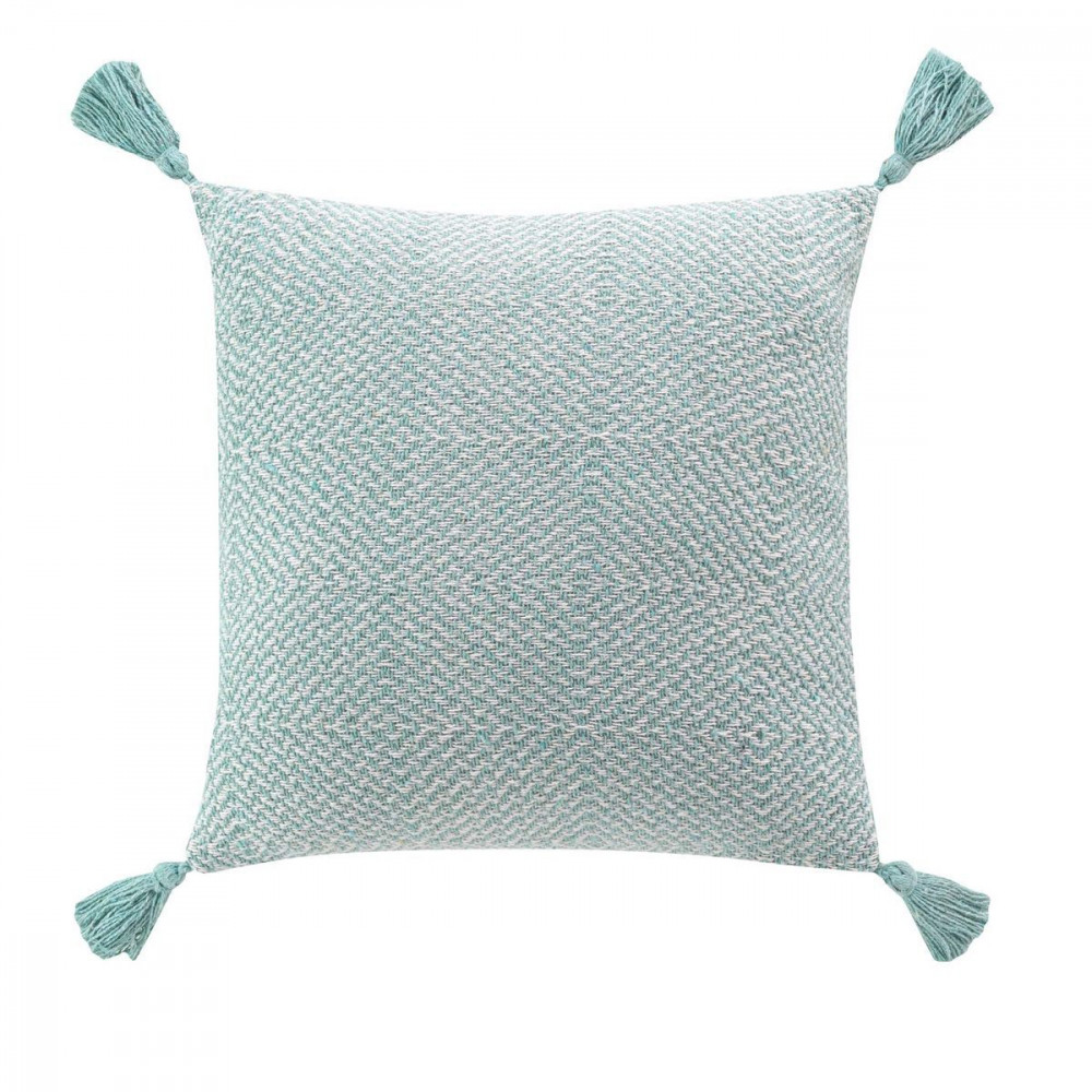COUSSIN LOUISETTE SAUGE POMPONS 40x40CM