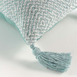 COUSSIN LOUISETTE SAUGE POMPONS 40x40CM