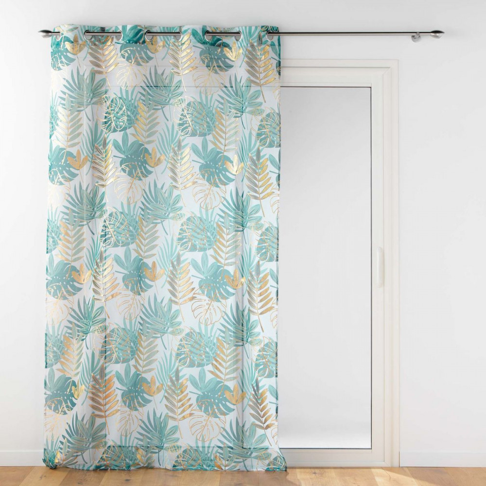VOILE ORNELLA BLANC/EMERAUDE 140x240CM