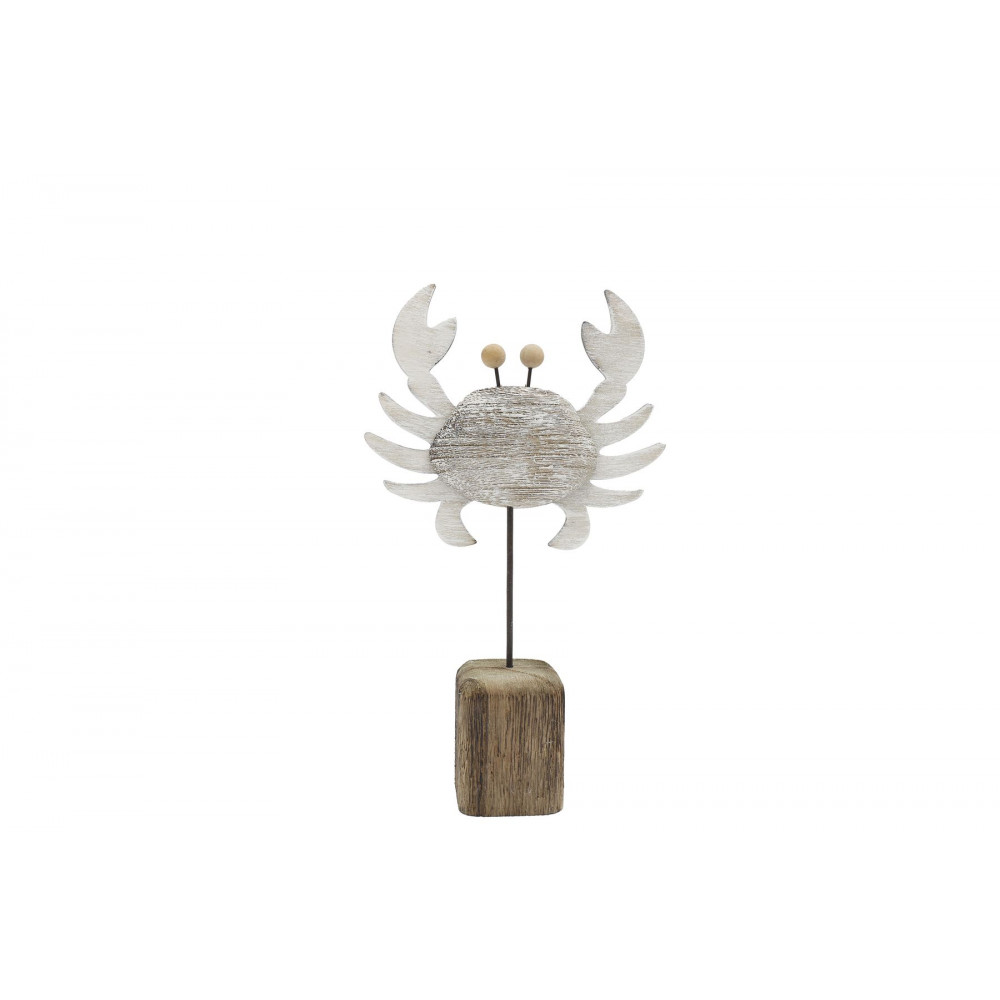 CRABE EN BOIS 24CM SUR PRESENTOIR