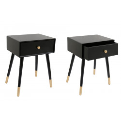 CHEVET NOIR/OR 54CM