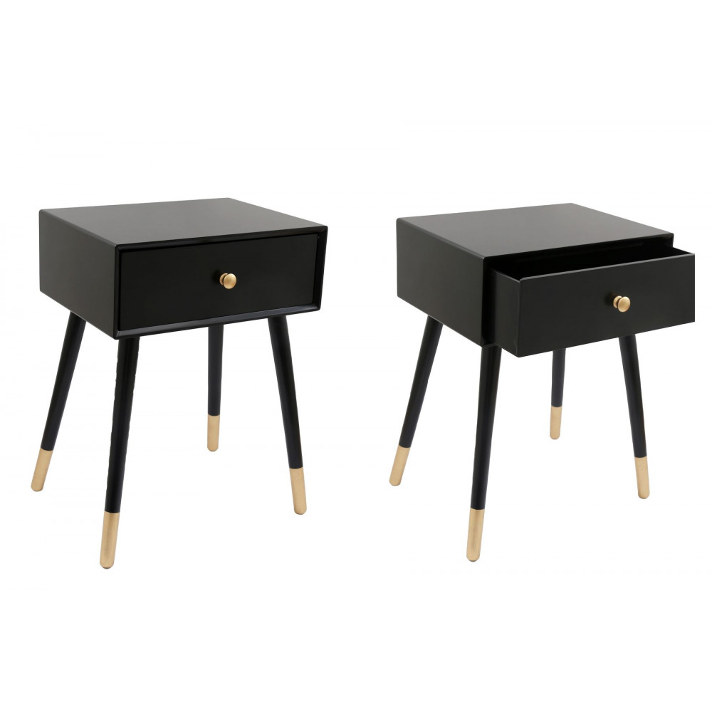 CHEVET NOIR/OR 54CM