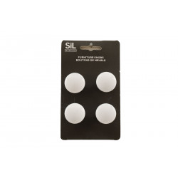 4 BOUTONS DE MEUBLE ALU BLANC