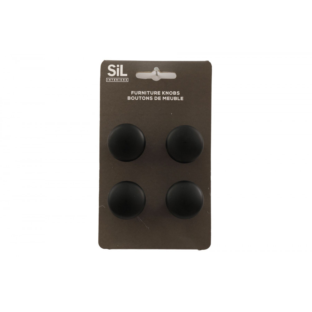 4 BOUTONS DE MEUBLE ALU NOIR