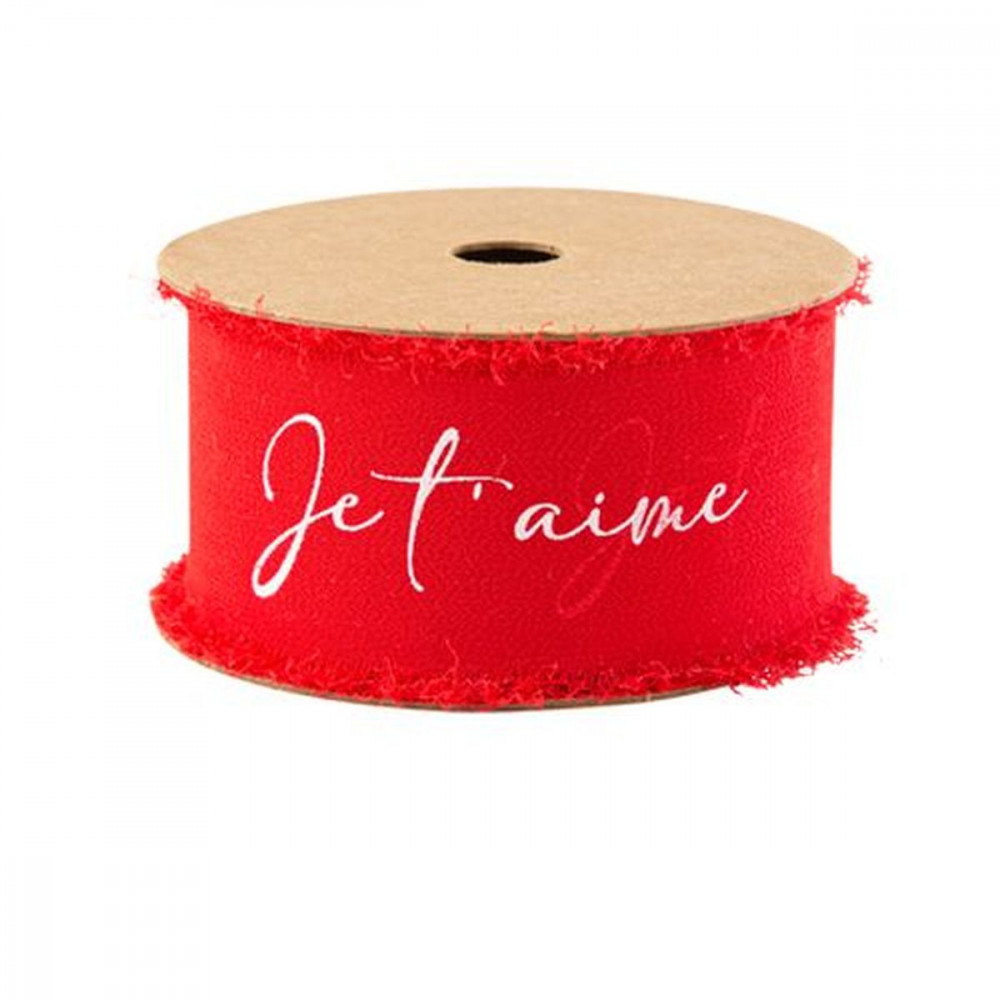 Ruban Effiloche Je T'aime Mousseline de