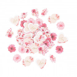 100 Confettis Love to Love Papier Blush,