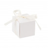 10 Contenants Papier Blanc et Ruban Sati