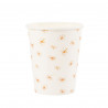 8 Gobelets Daisy Carton Ocre et Blanc 25