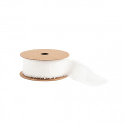 Ruban Effiloché Effet Lin Blanc 25mmx3m