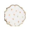 16 Serviettes Daisy Papier Ocre, Blanc e