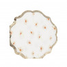 16 Serviettes Daisy Papier Ocre, Blanc e