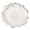 8 Assiettes Vintage Carton Blanc et Or Ø