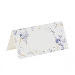 10 Marque-Places Toile de Jouy Papier Bl