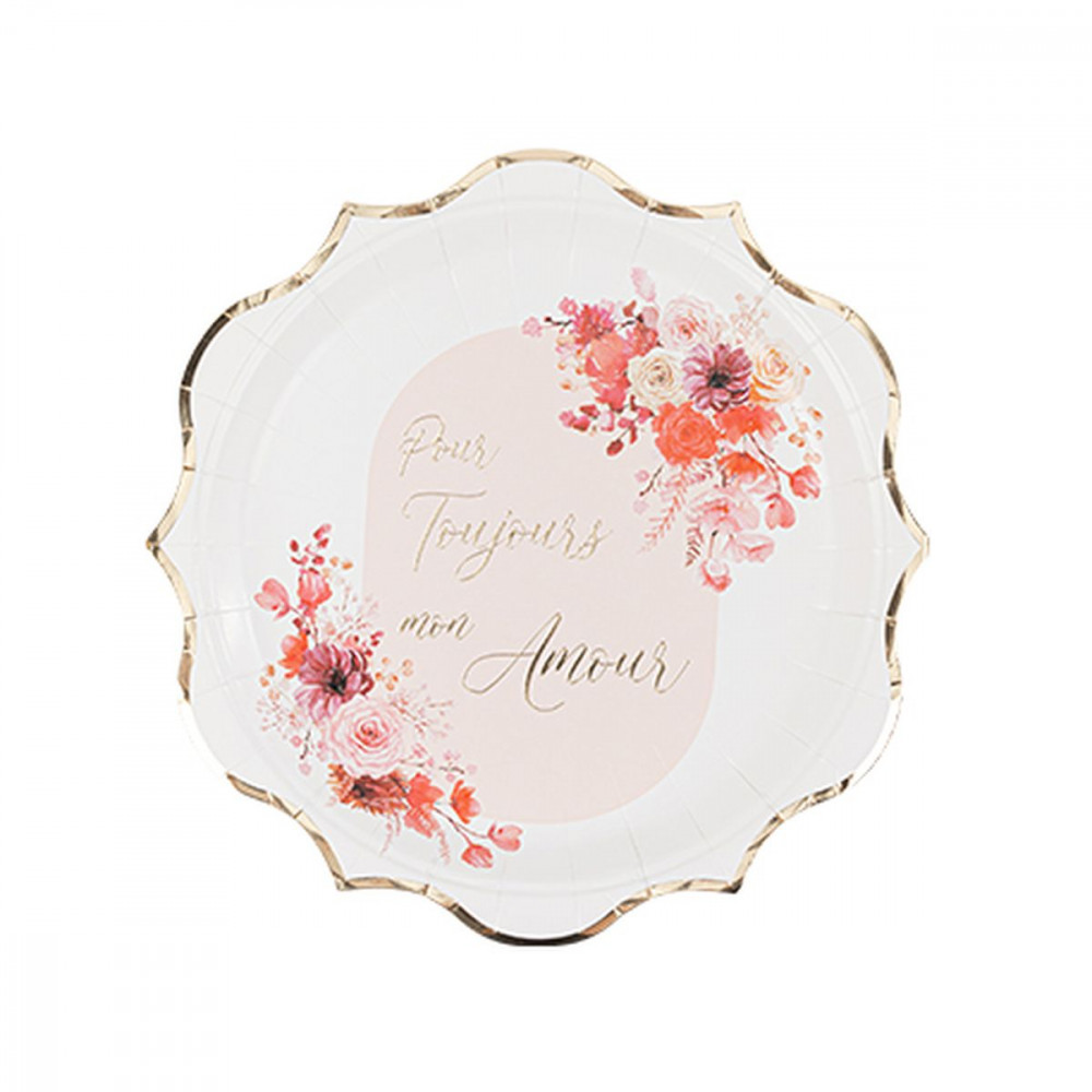 8 Assiettes "Pour Toujours Mon Amour" Lo