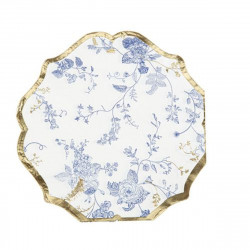 16 Serviettes Toile de Jouy Papier Blanc