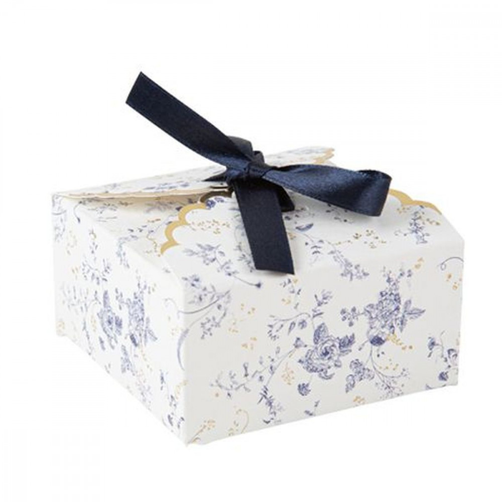 10 Contenants Toile de Jouy Papier Blanc