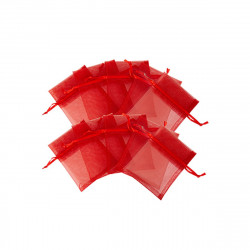 10 POCHONS ORGANZA ROUGE 8X10CM