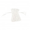 4 Pochons Daisy Voile Brodé Blanc 10x8cm