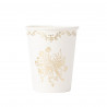 8 Gobelets Vintage Carton Blanc et Or 25