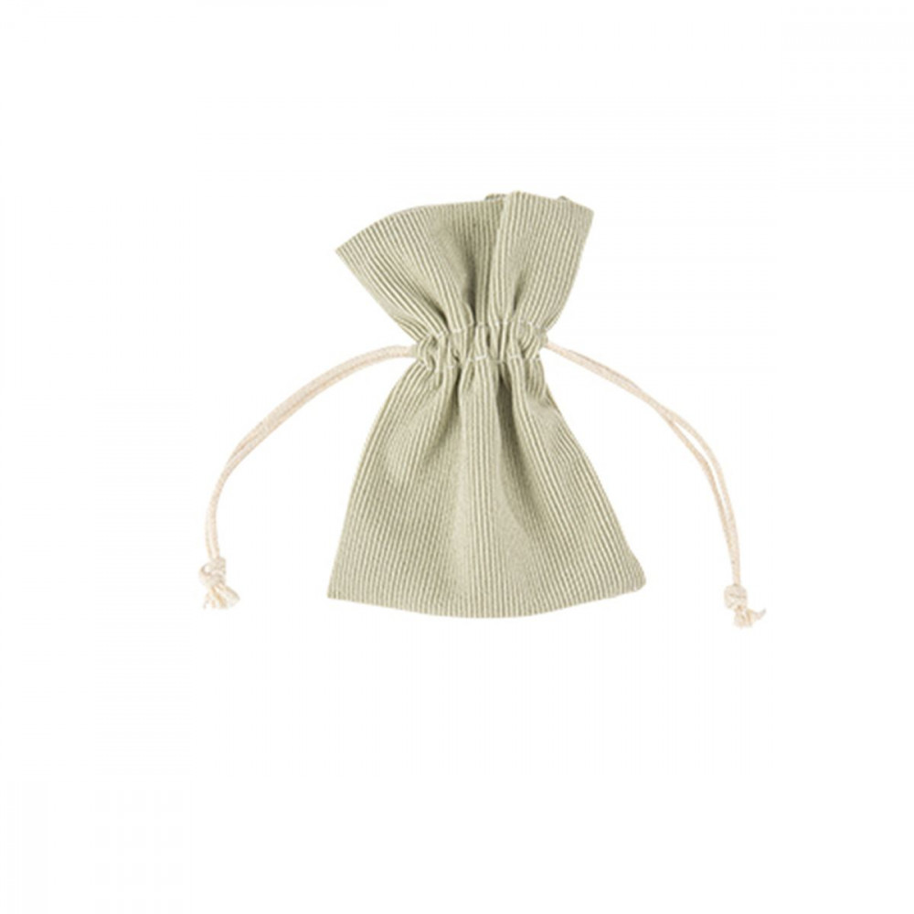 4 Pochons Tissu Côtelé Vert de Gris 10x8