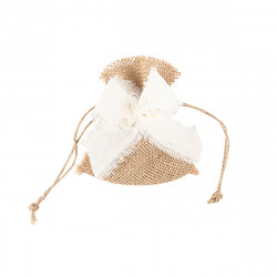 4 Pochons Jute et Nœud Effet Lin et Crèm