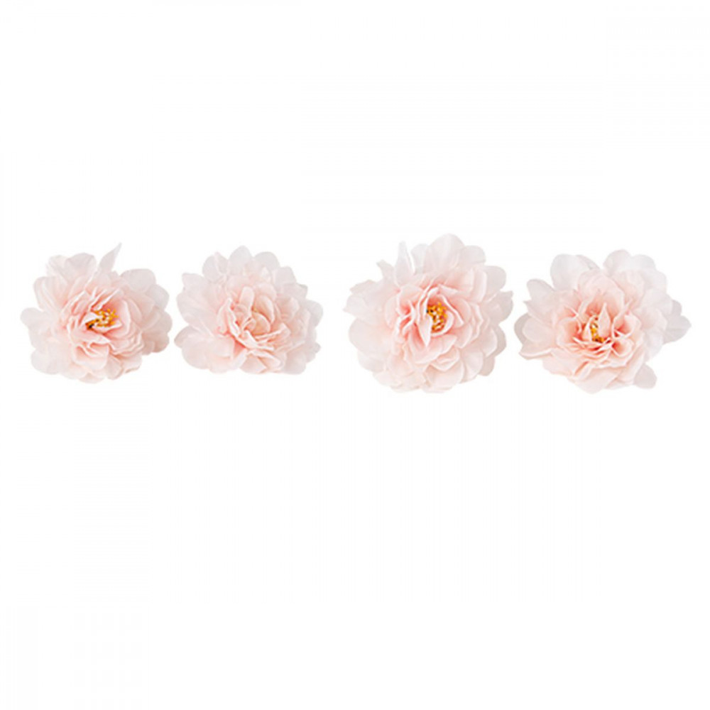 4 Pivoines Rose 9x9cm