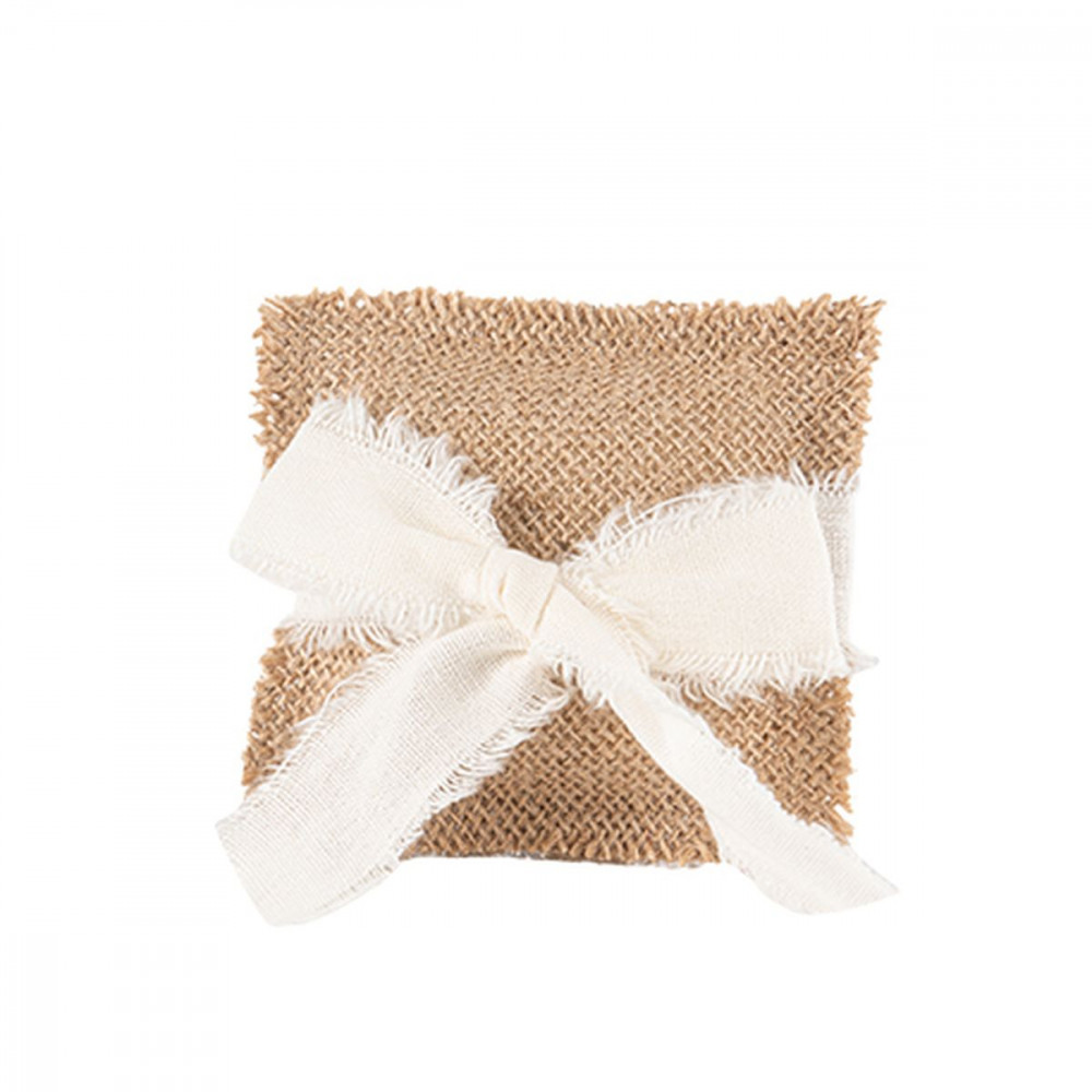 Coussin d'Alliances Jute et Nœud Effet L