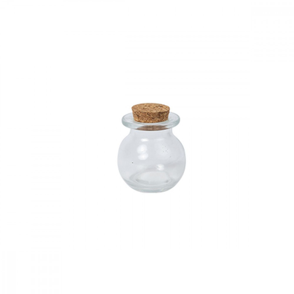 Contenant rond verre et bouchon liège 50ml 5.2x6cm
