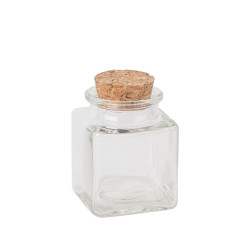 Contenant Carré Verre et Bouchon Liège Ø