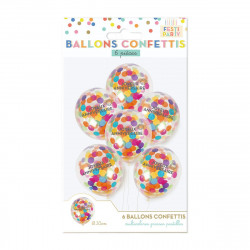 SACHET 6 BALLONS CONFETTIS FESTI