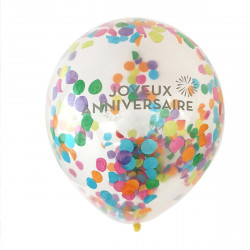 SACHET 6 BALLONS CONFETTIS FESTI