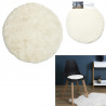 GALETTE CHAISE IMIT FOURRURE FIN ECRU 34