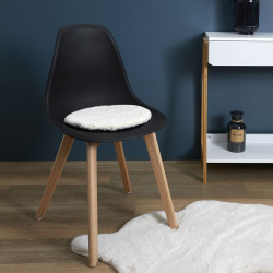GALETTE CHAISE IMIT FOURRURE FIN ECRU 34