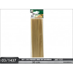 SET 100 PIQUES BBQ EN BAMBOU 30 CM