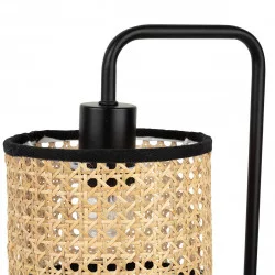 LAMPE BALAMEA NOIR 24X16XH47CM-E27 ROTIN