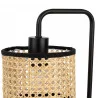 Lampe Balamea rotin métal noir E27 24x16xH47cm